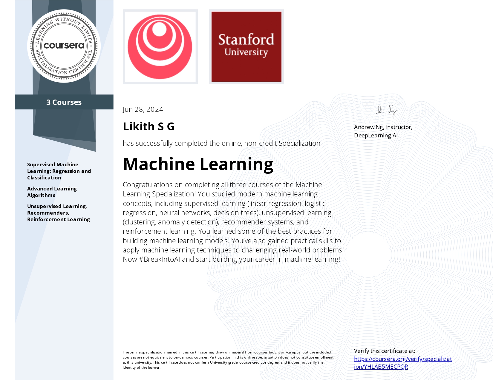 ML Certificate